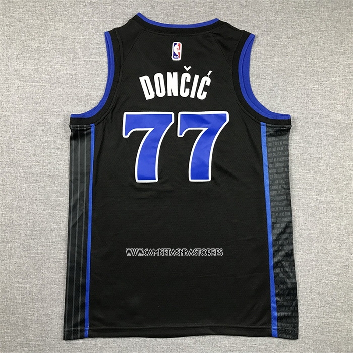 Luka Doncic NO 77 Camiseta Nino Dallas Mavericks Ciudad 2023-24 Azul